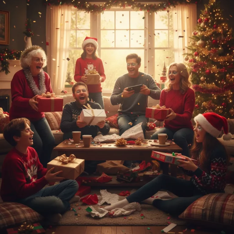 Délire cadeaux de noël en famille